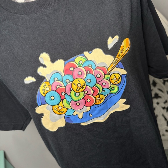 Drew House Cereal Bowl Short Sleeve Crew Neck Graphic T-Shirt Size Large Tee - Picture 4 of 9